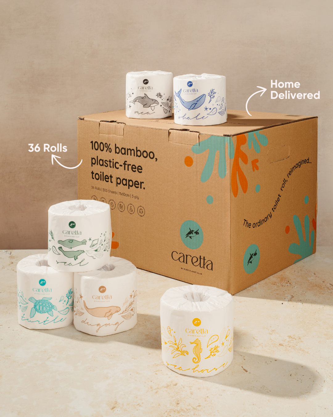 Caretta bamboo toilet paper 36-roll pack