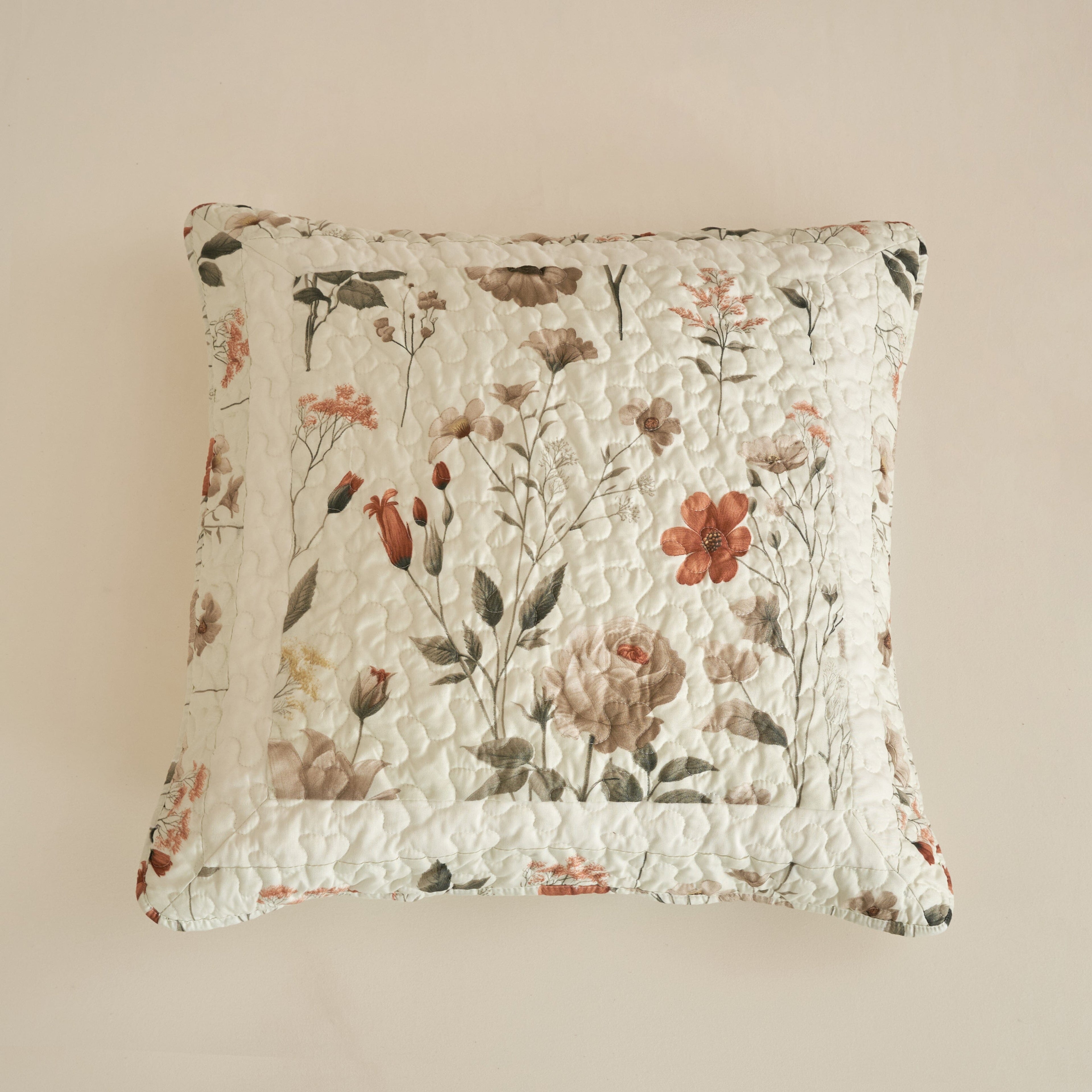 DaDalogy Enchanted Meadow Floral Quilt Set - Beige Rose Green