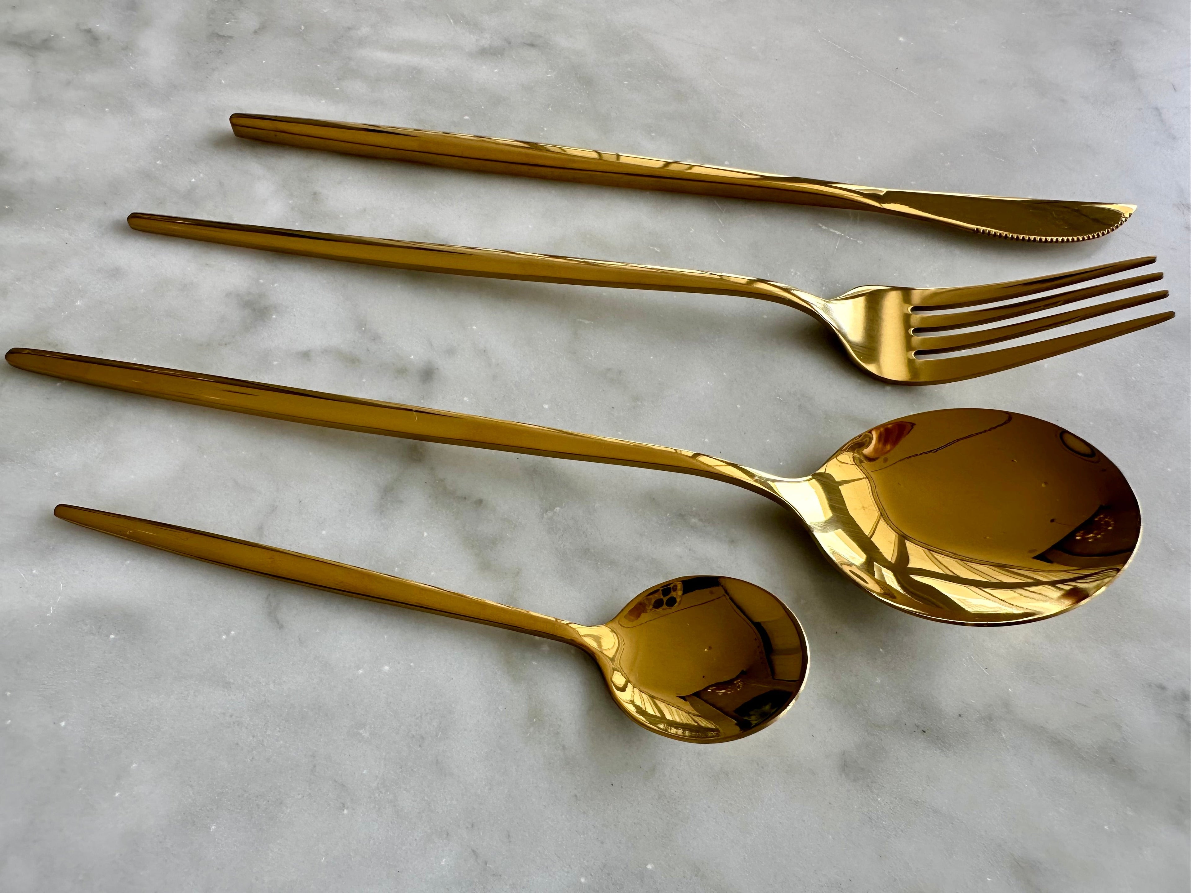Monaco Gold Flatware — 16-Piece Set – alternate product view