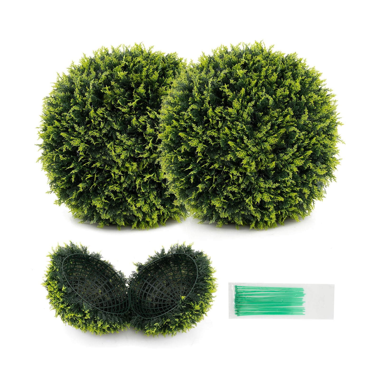 Faux Cedar Decorative Balls - Set of 2