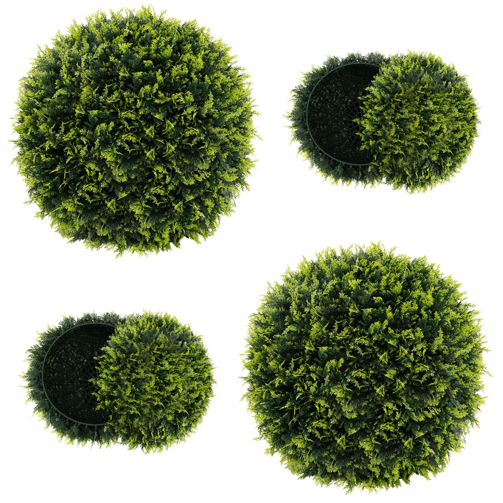 Faux Cedar Decorative Balls - Set of 2