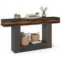 63" Farmhouse Console Table with Storage Shelf