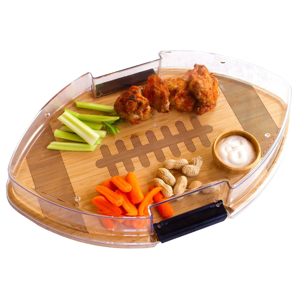 Flip, Serve & Store™ Football Charcuterie Board with Lid