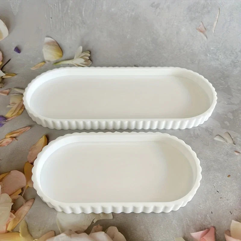 Marble pattern vanity tray set