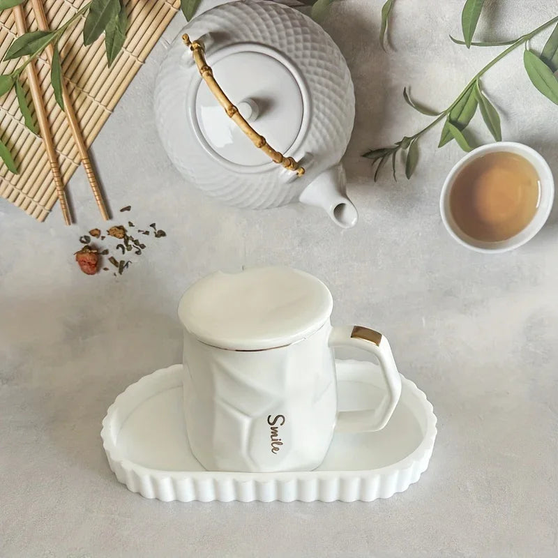 Marble pattern vanity tray set