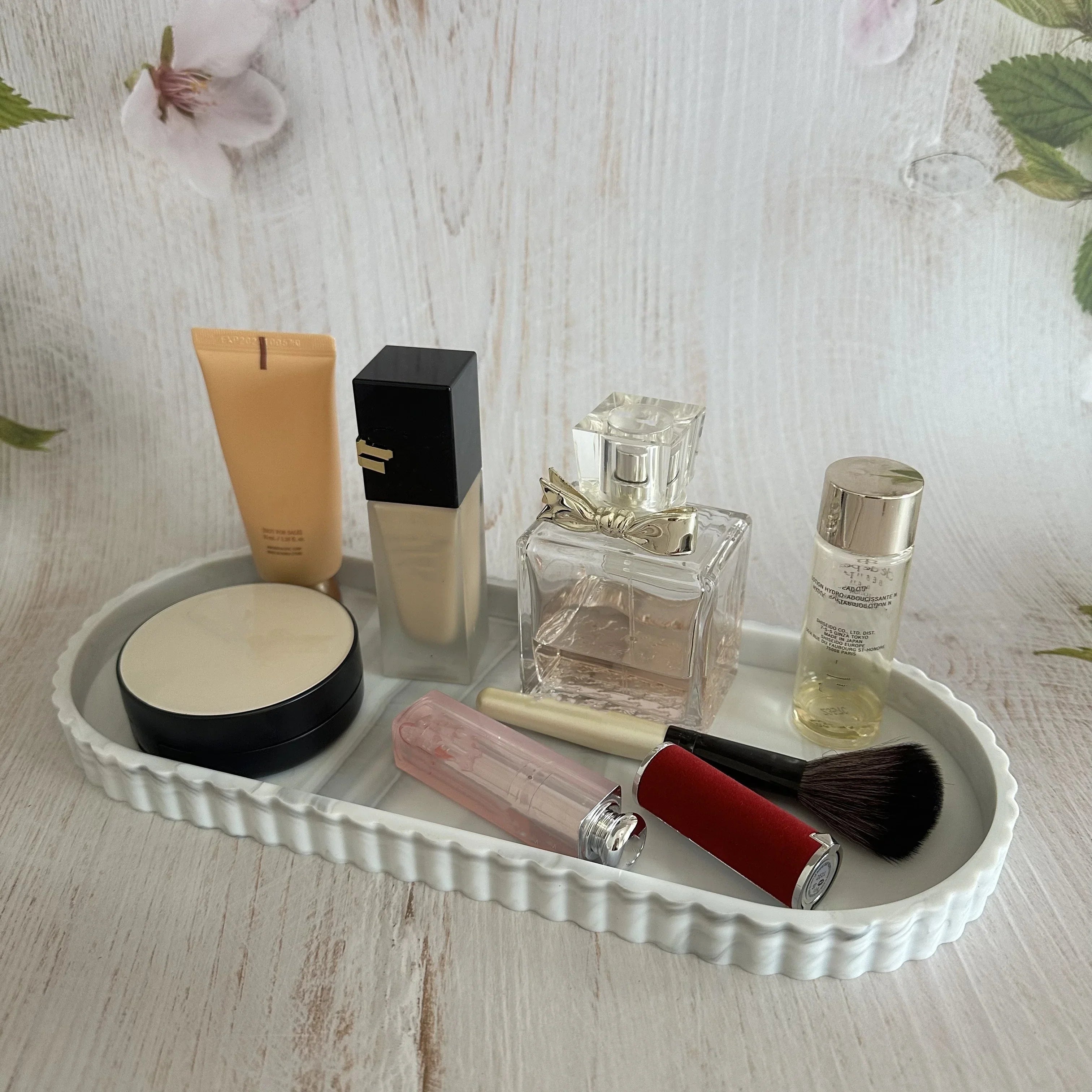 Marble pattern vanity tray set