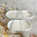 Marble pattern vanity tray set