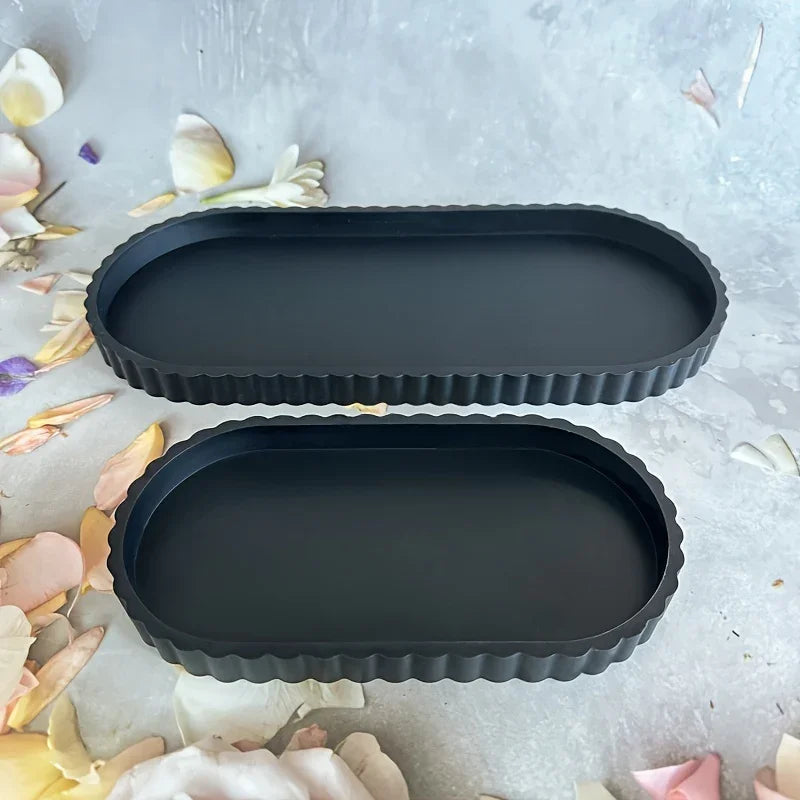 Marble pattern vanity tray set
