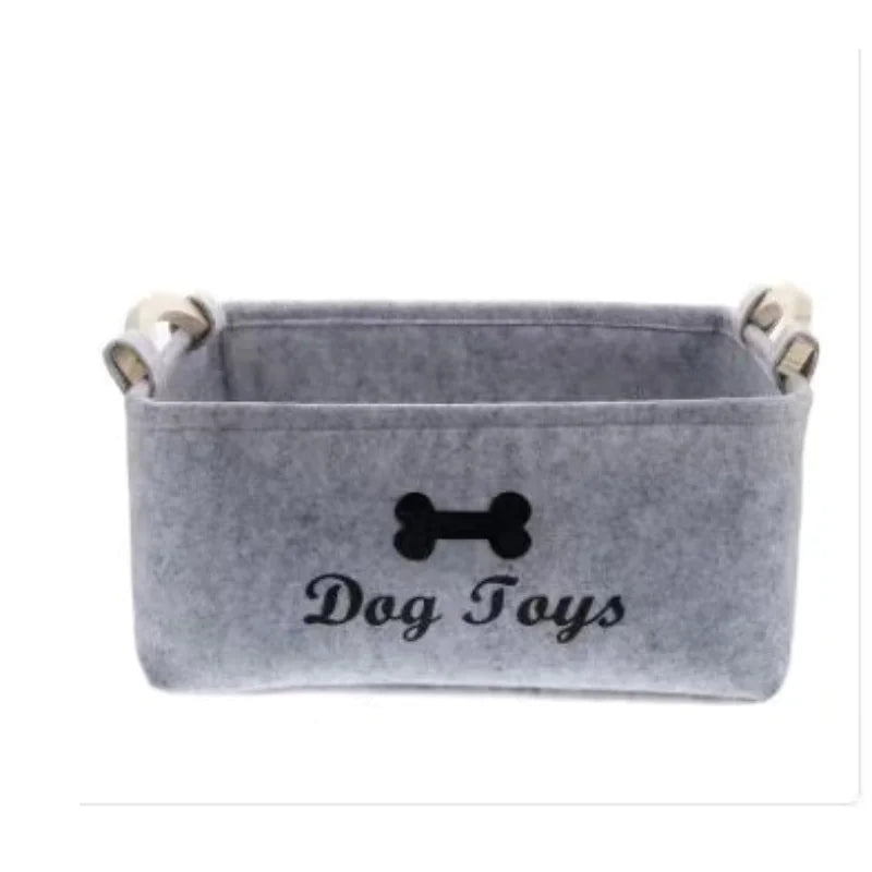 Felt pet toy storage basket