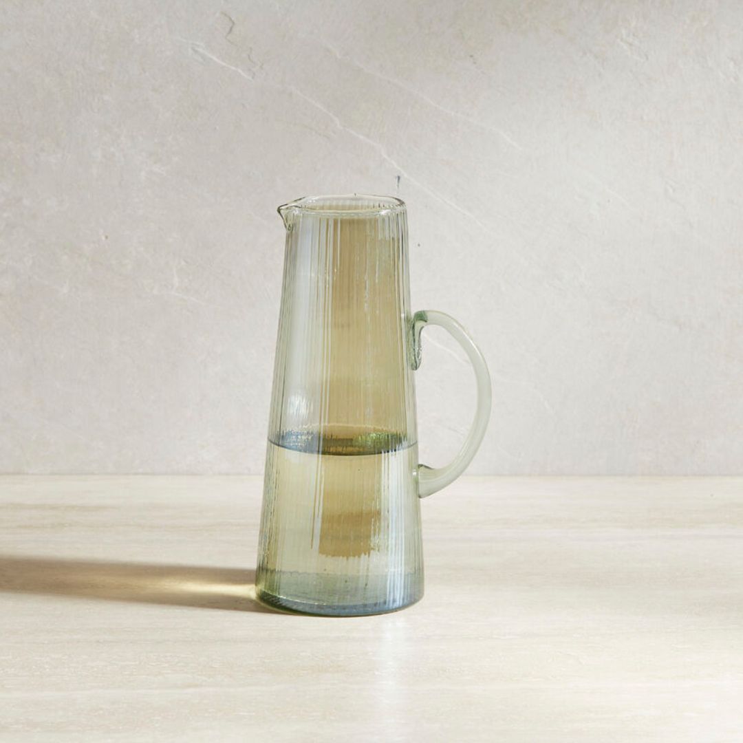 Lumia Ribbed Glass Pitcher