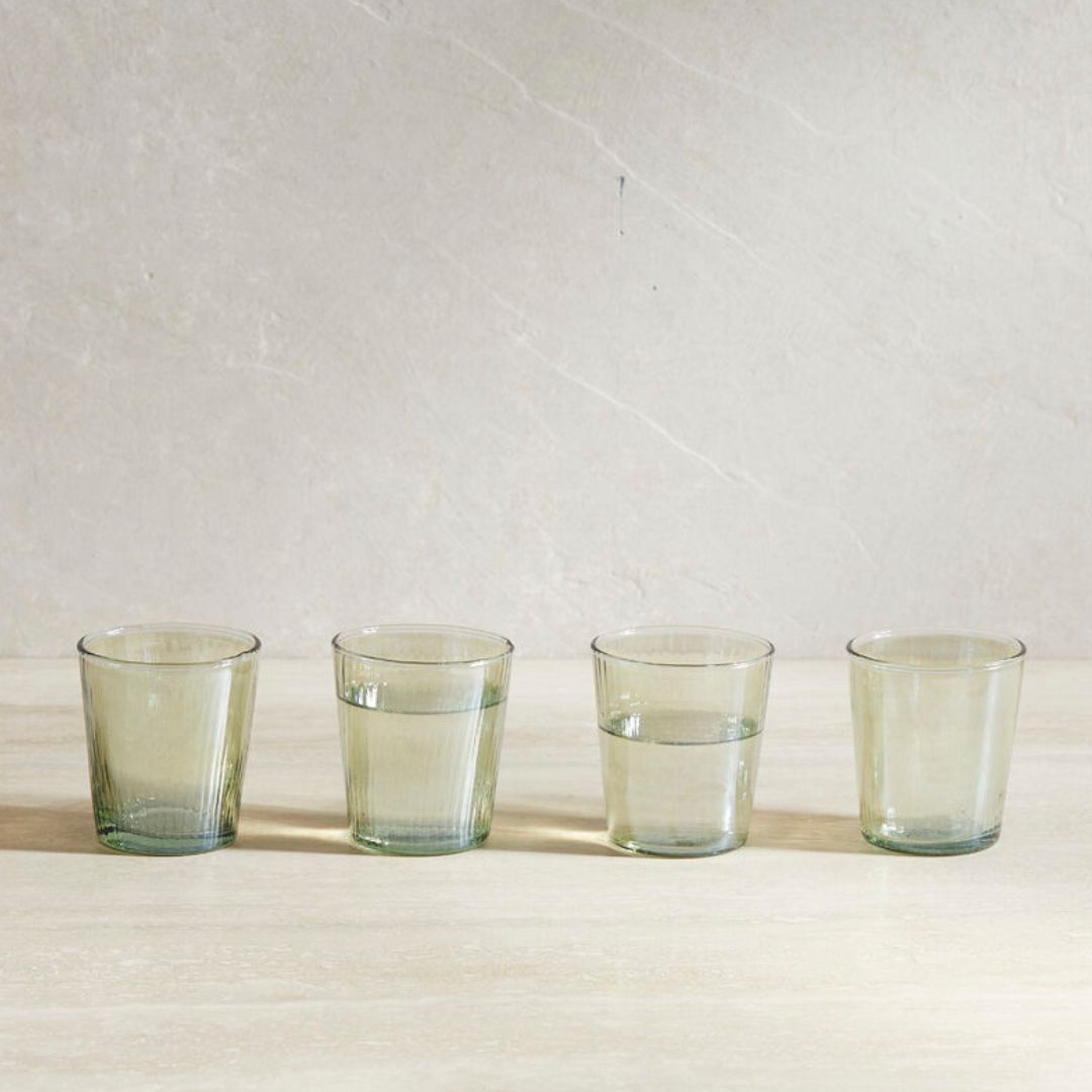 Lumia Short Ribbed Glass Tumbler