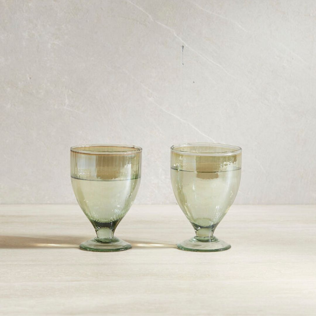 Lumia Ribbed Luster Glass Goblet