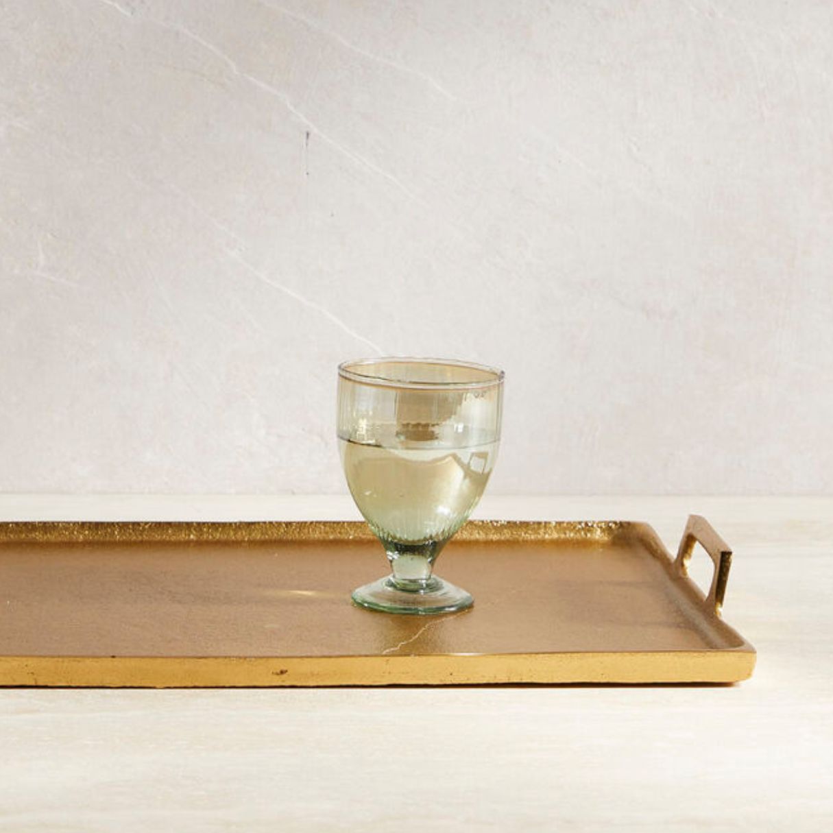 Lumia ribbed luster glass goblet