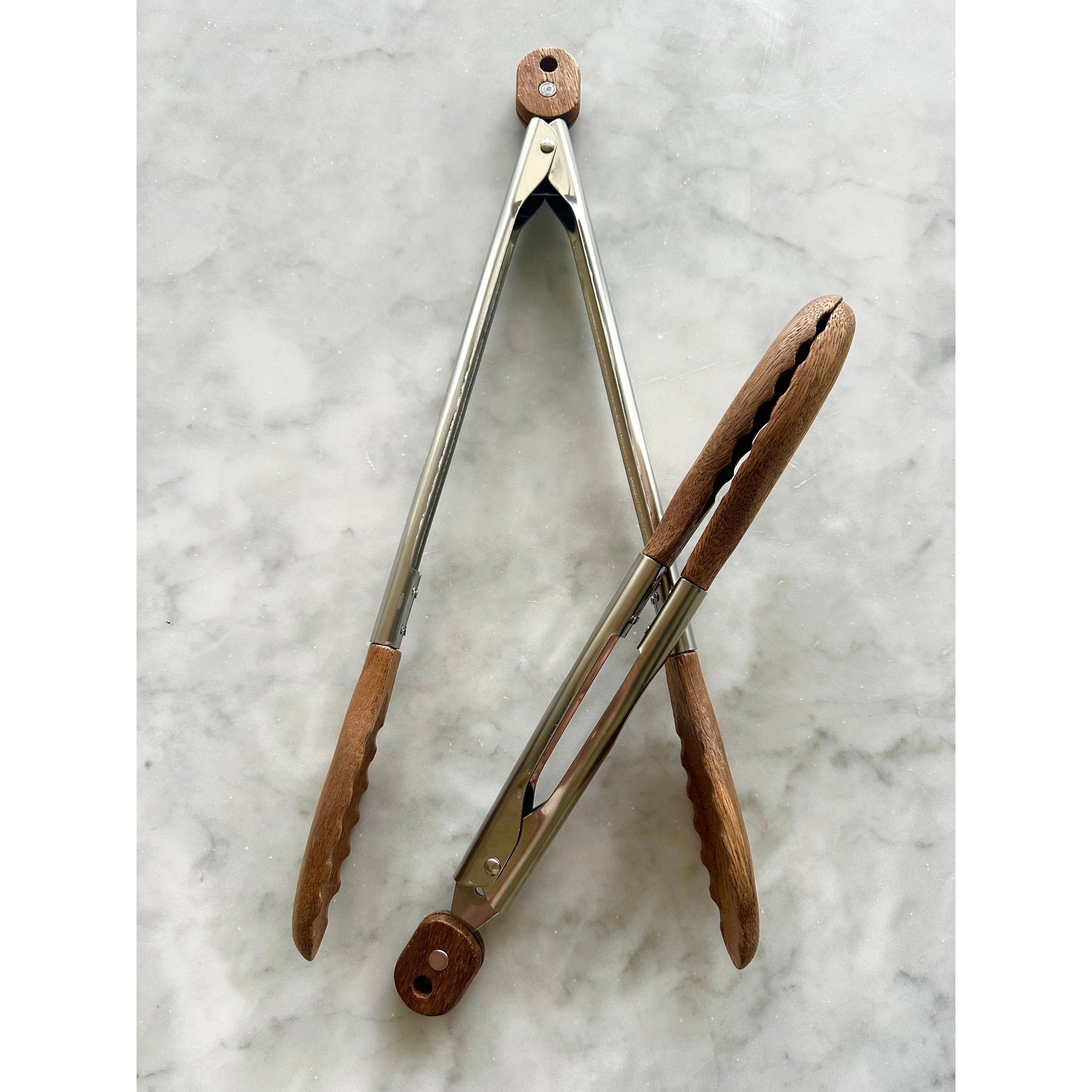 Carmel Acacia Wood Kitchen Tongs — 12" & 15" Set – alternate product view