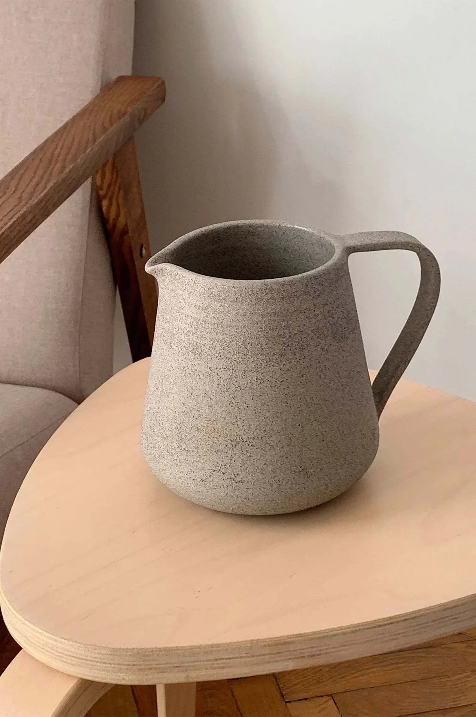 Handmade Stoneware Pitcher — "Concrete"