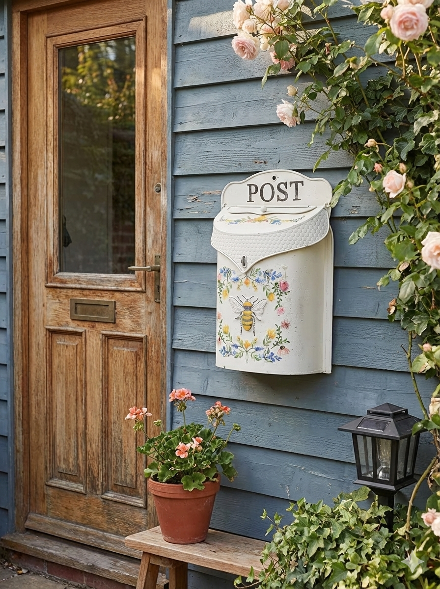 Vintage Farmhouse Wall-Mounted Mailbox – alternate product view