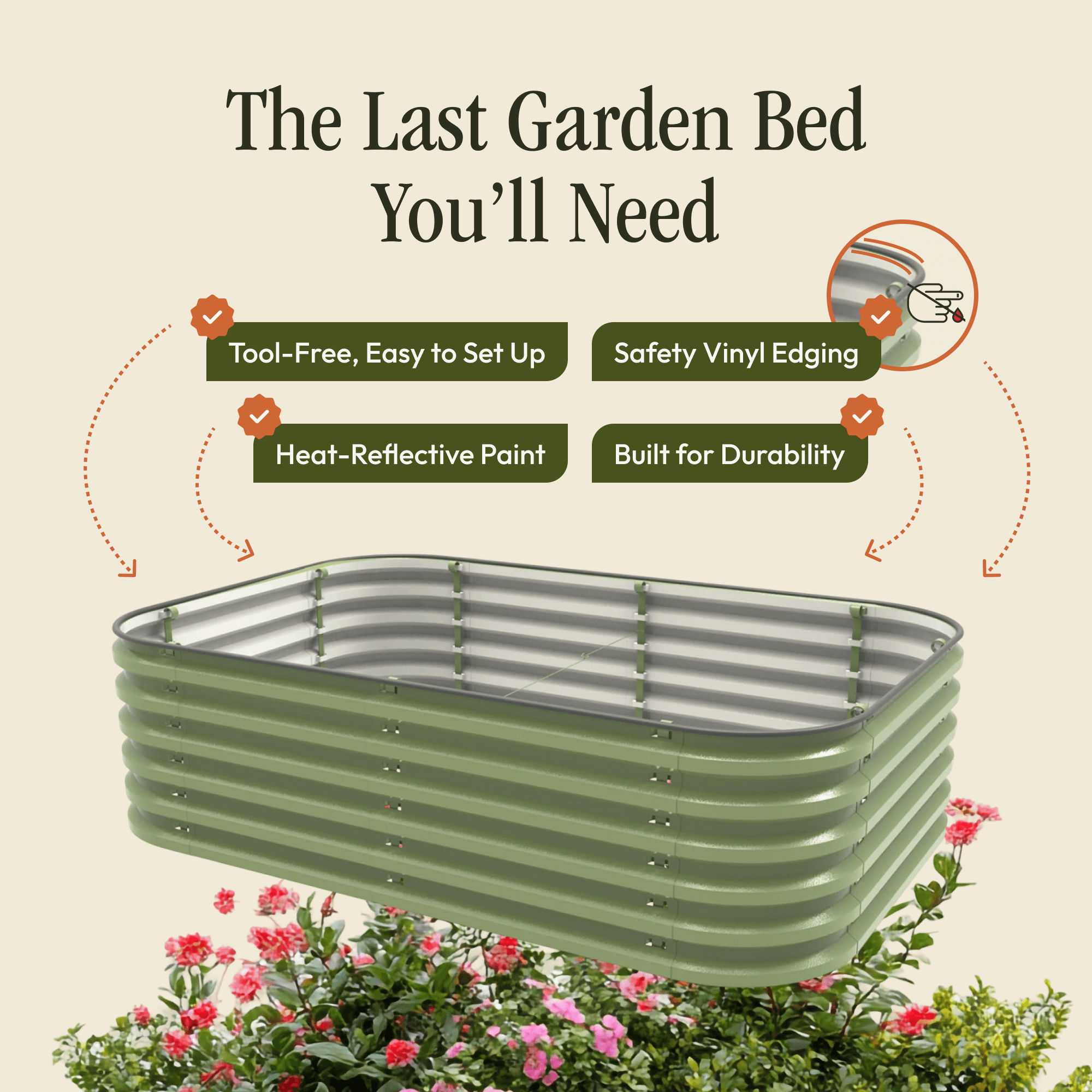 Gro-Rite modular metal raised garden bed kit