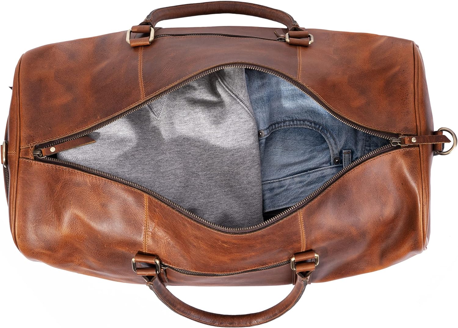 Buffalo Leather Wheeled Trolley Duffel