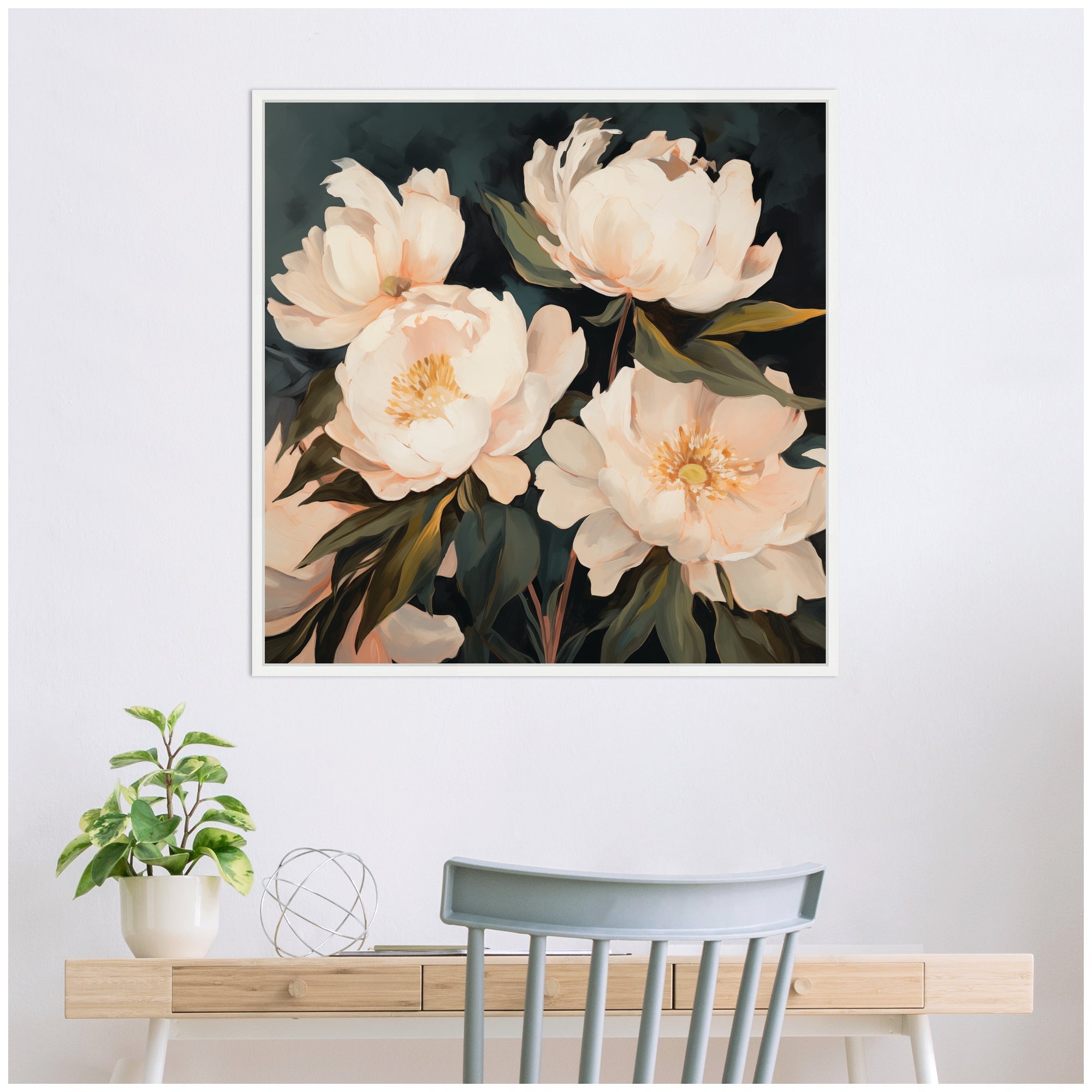 Sylvie Painterly Floral Bouquets Framed Canvas Art