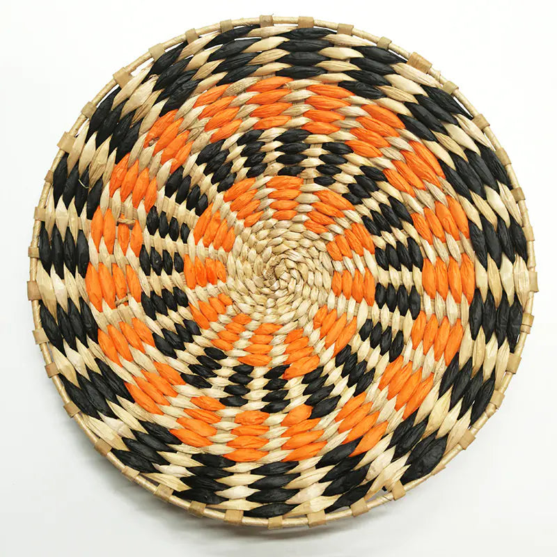 Woven grass wall decor