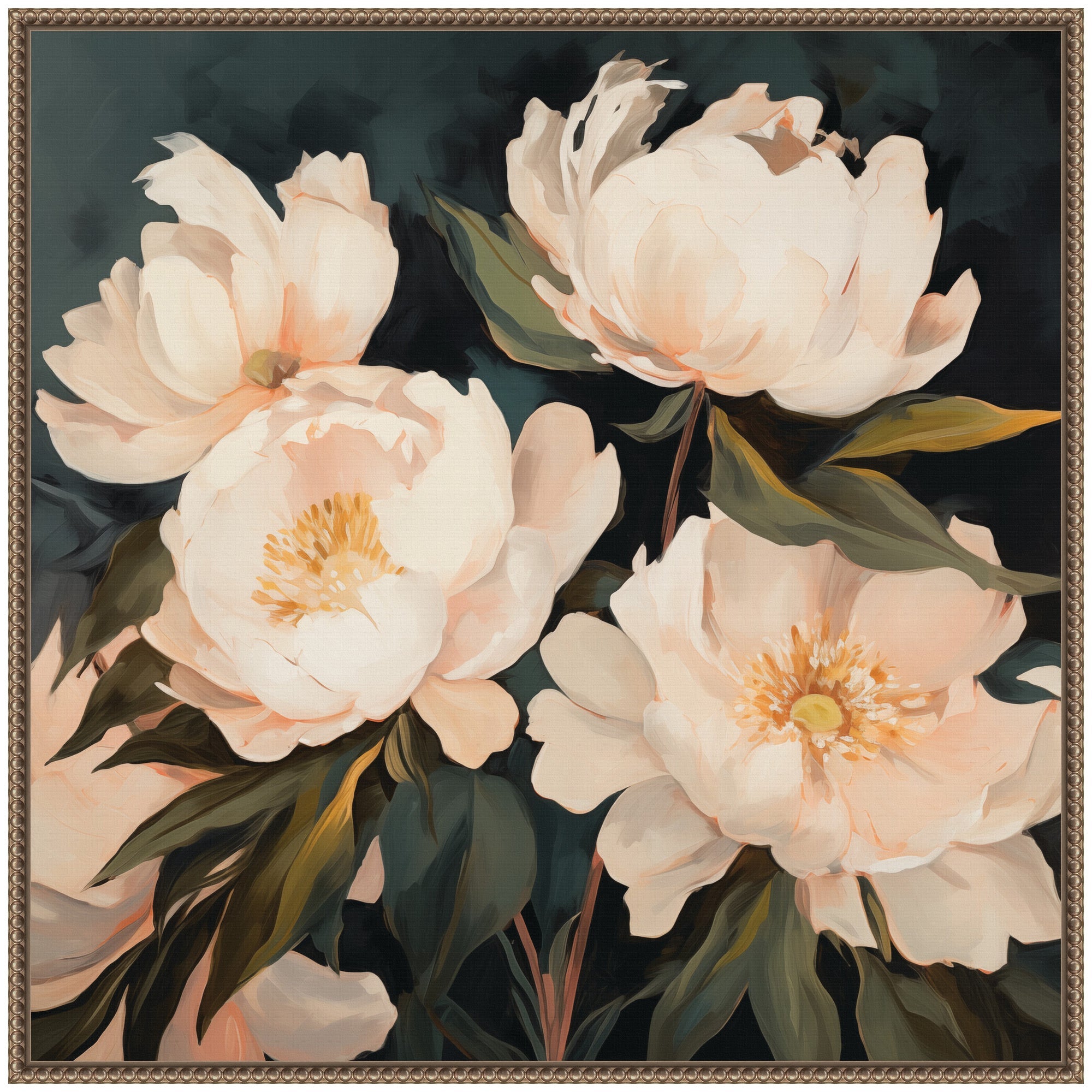 Sylvie Painterly Floral Bouquets Framed Canvas Art
