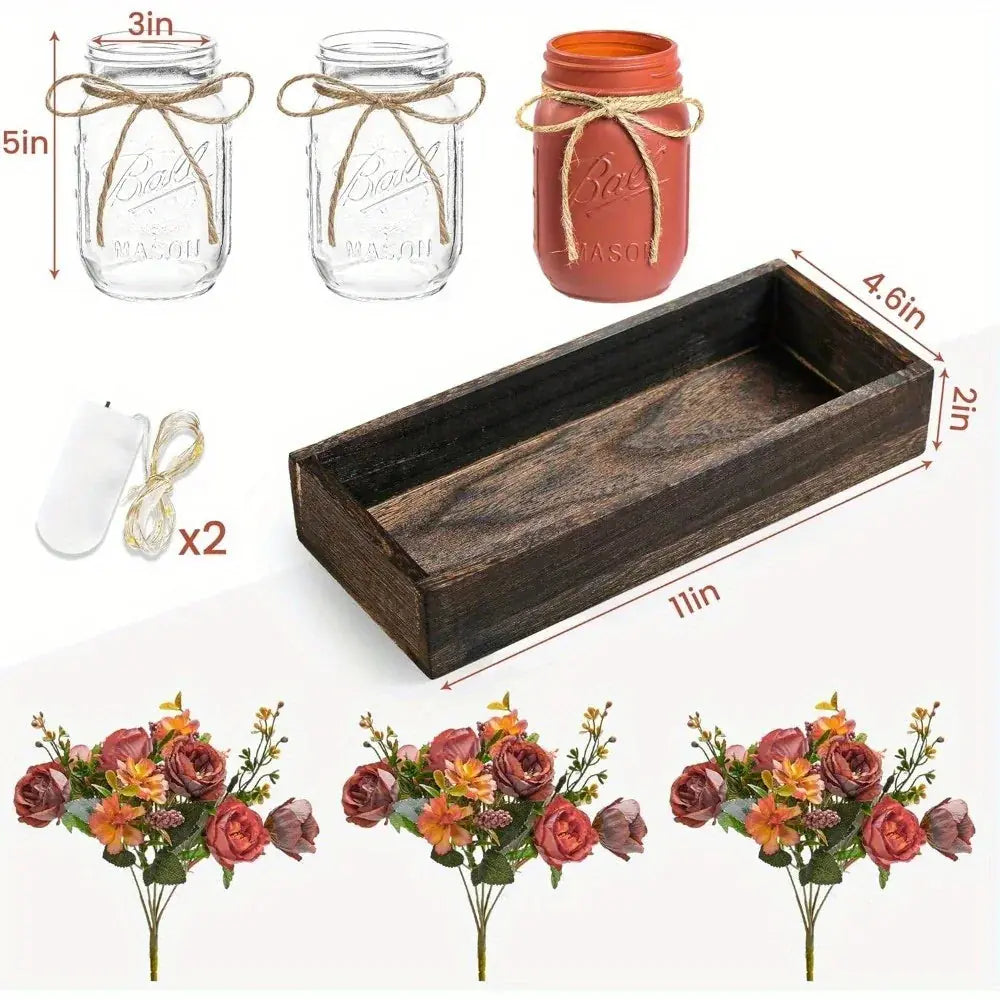 Mason jar centerpiece set