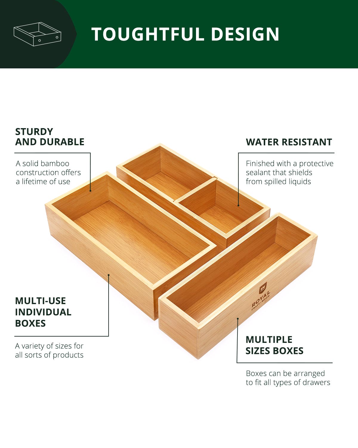 Natural Storage Boxes — Set of 3 – alternate product view