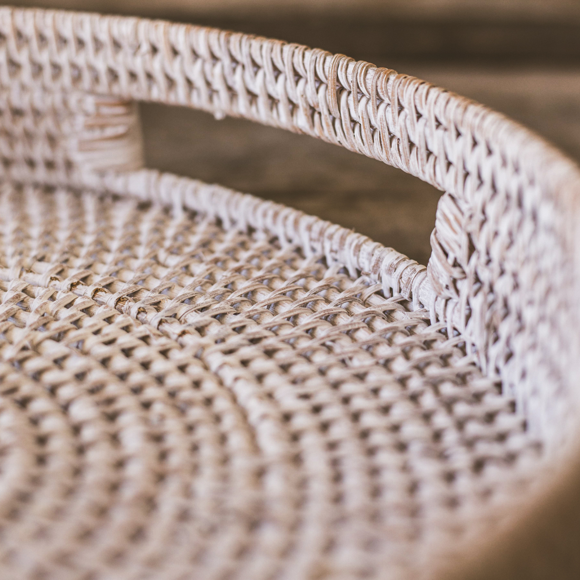 404 round rattan tray styled view