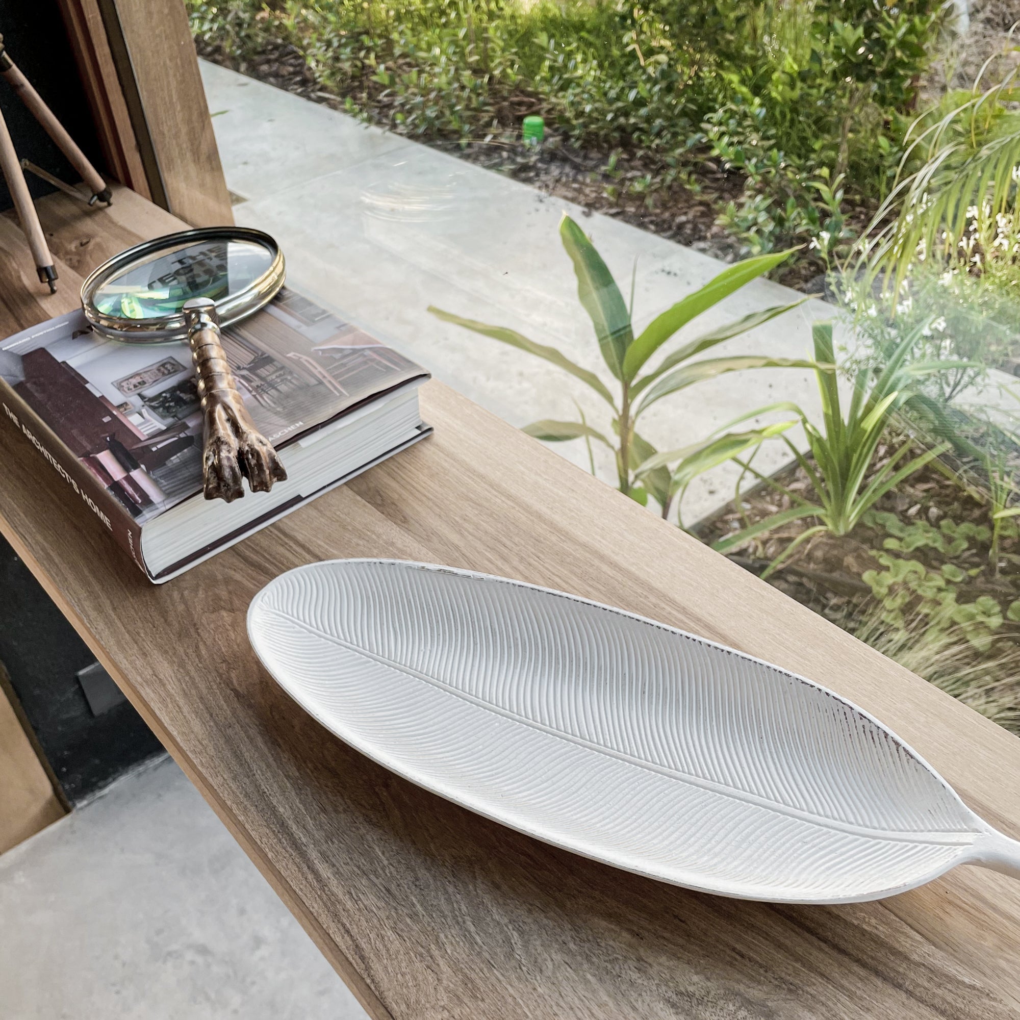 Leaf Design wood tray lifestyle image