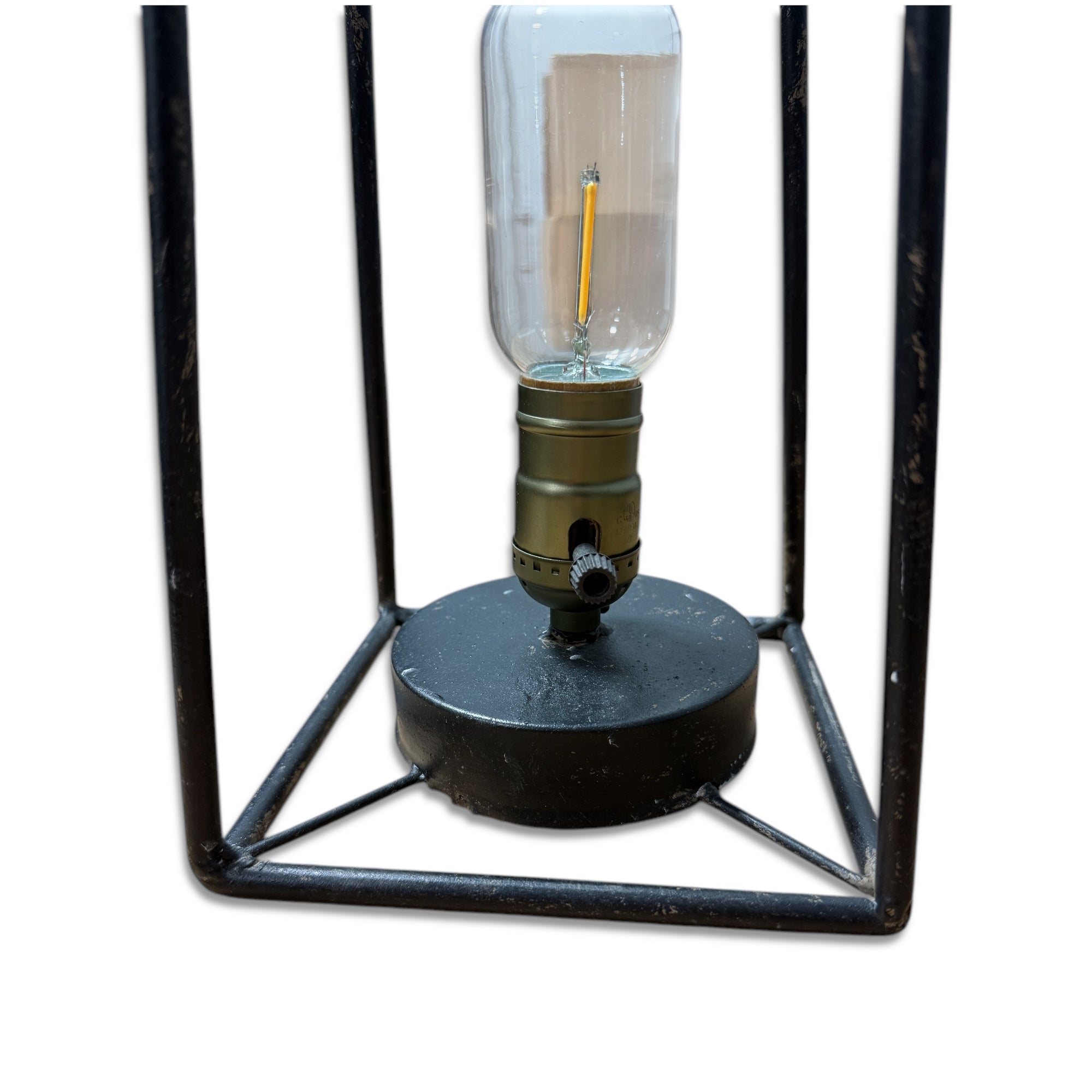 Black iron LED lantern