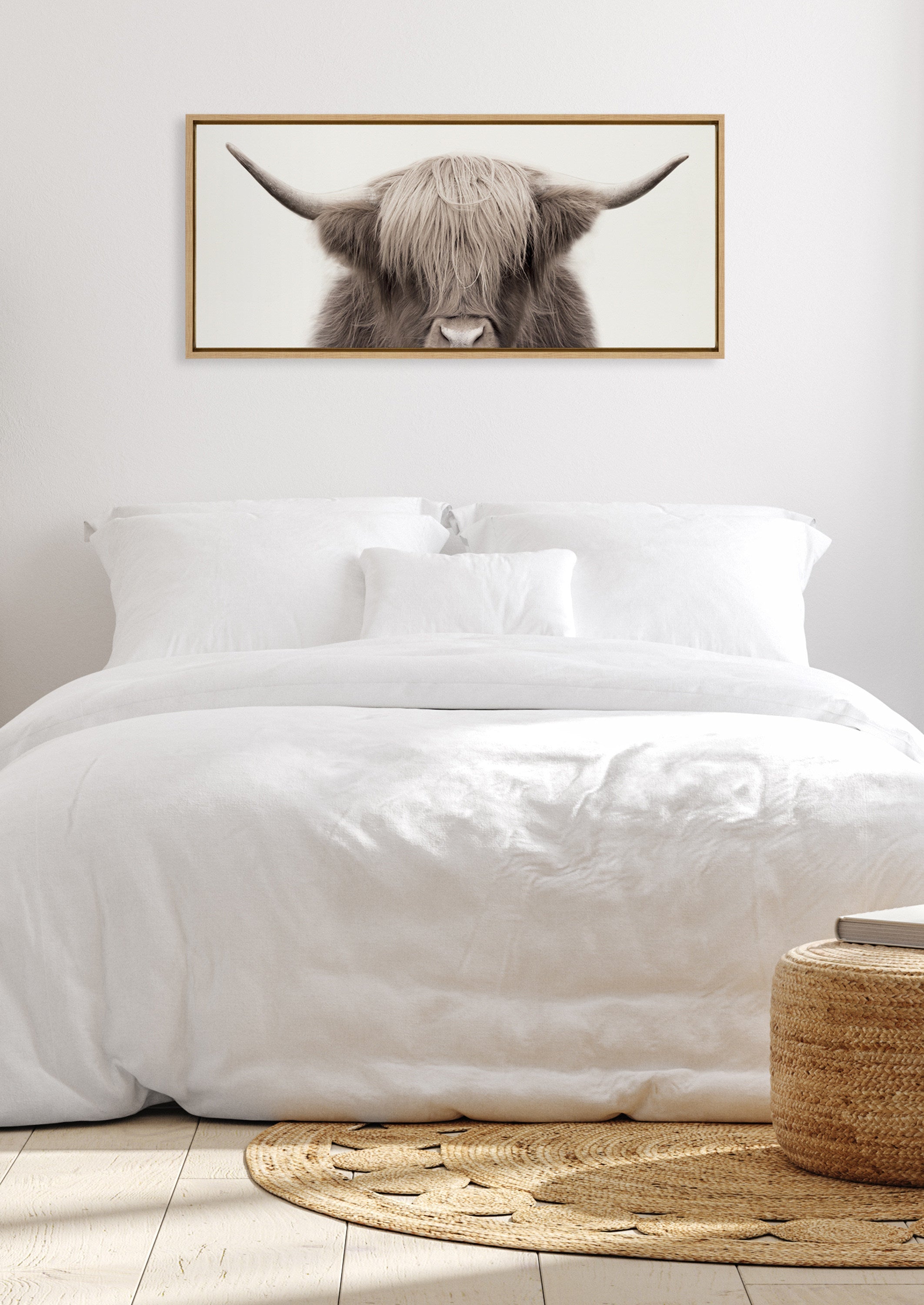 Sylvie Hey Dude Highland Cow Framed Canvas Art