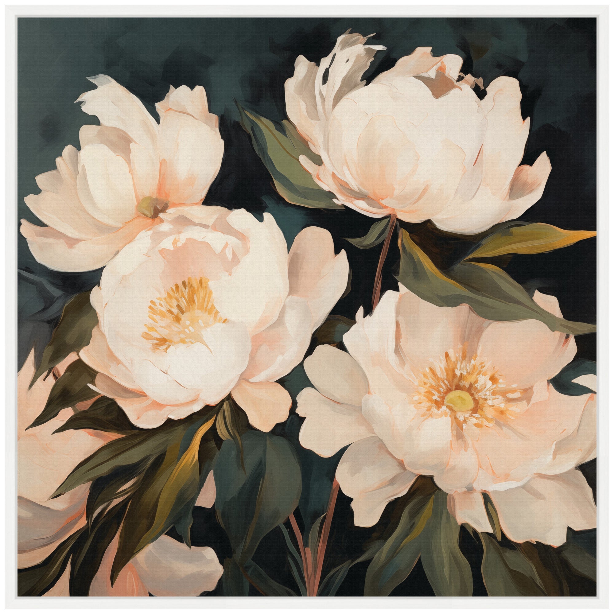 Sylvie Painterly Floral Bouquets Framed Canvas Art