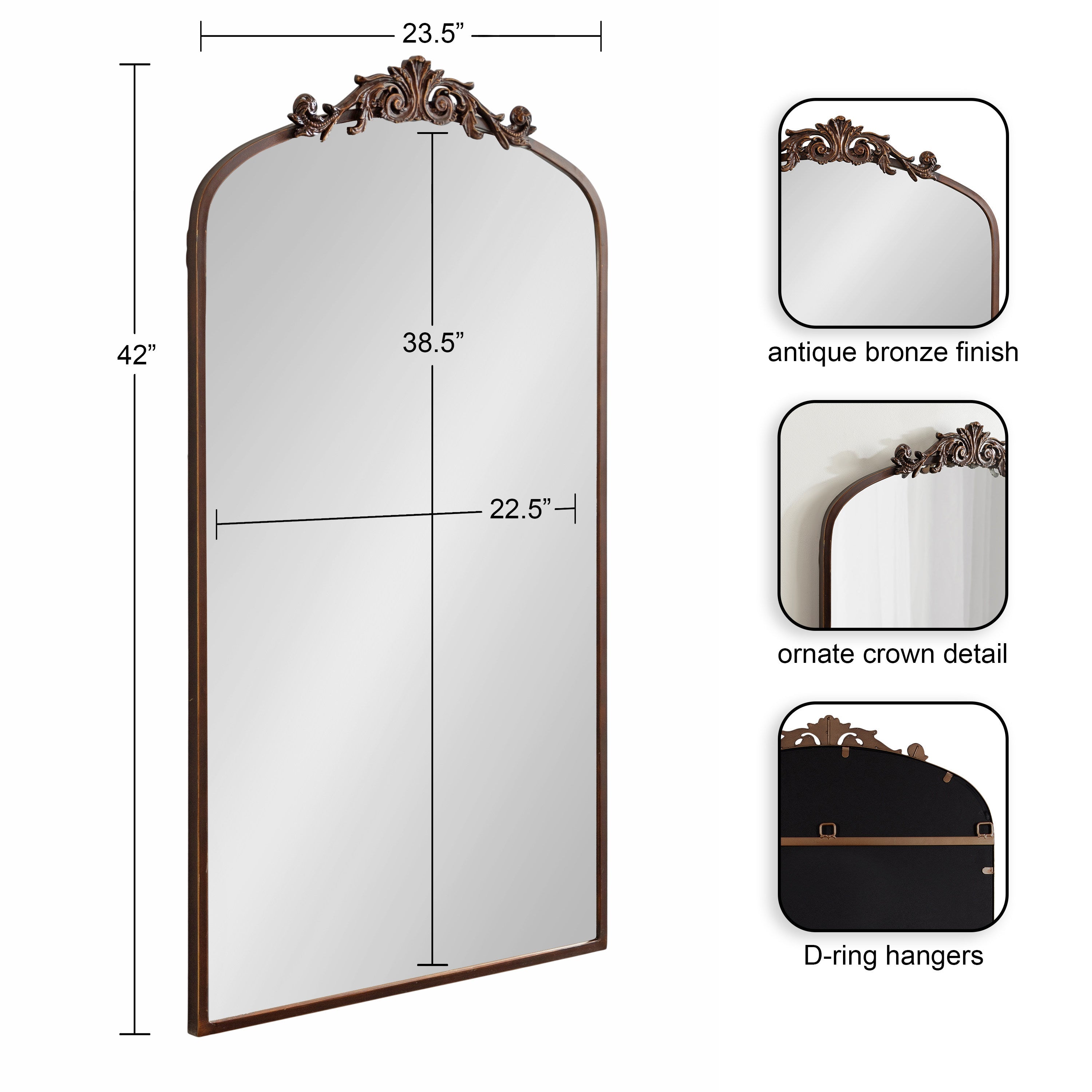 Arendahl Traditional Arch Mirror – alternate product view