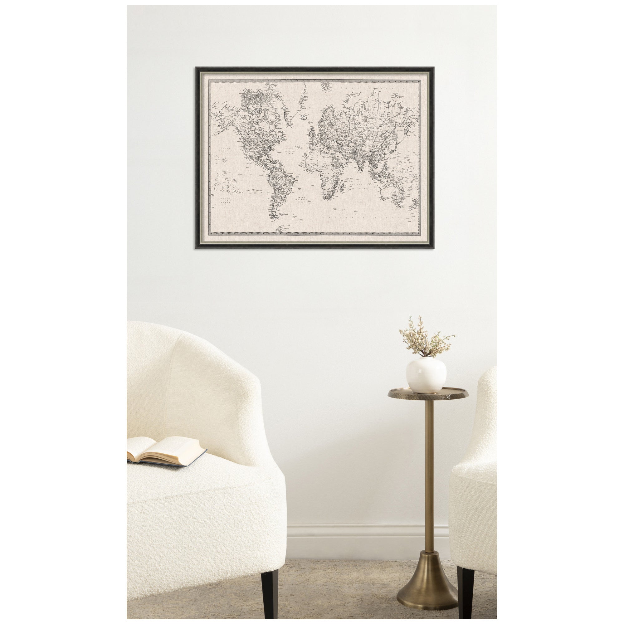 Vintage World Map Fabric Pinboard