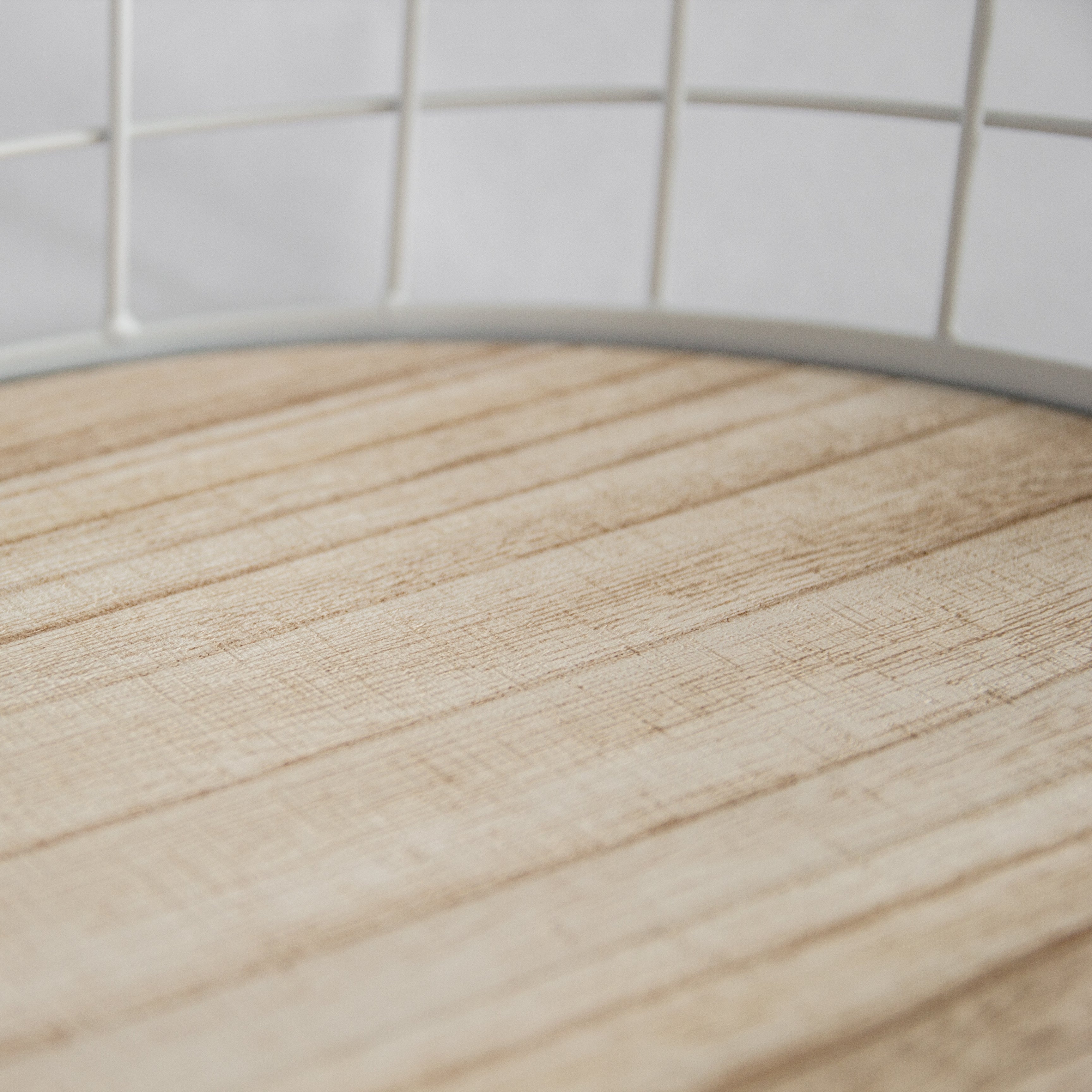 Oval metal and wood decorative tray detail