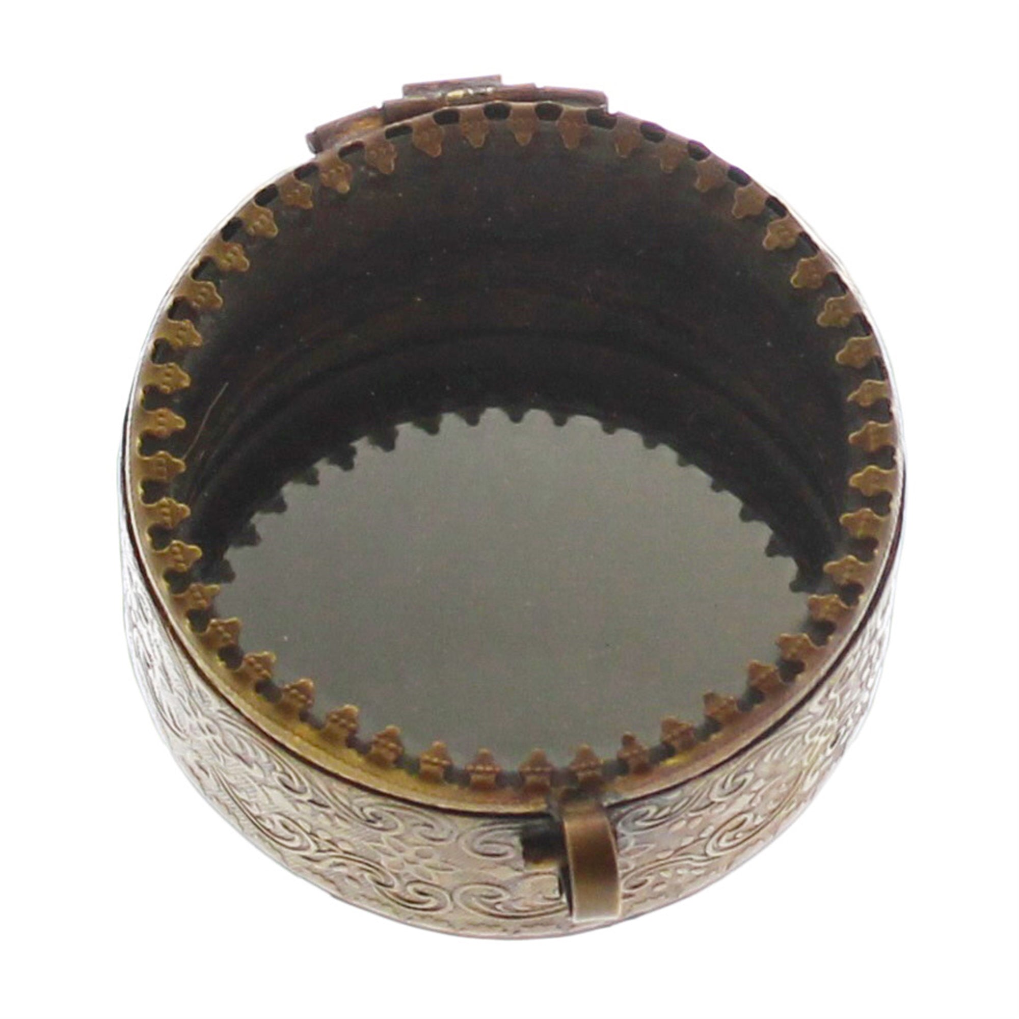 Mirrored brass trinket box