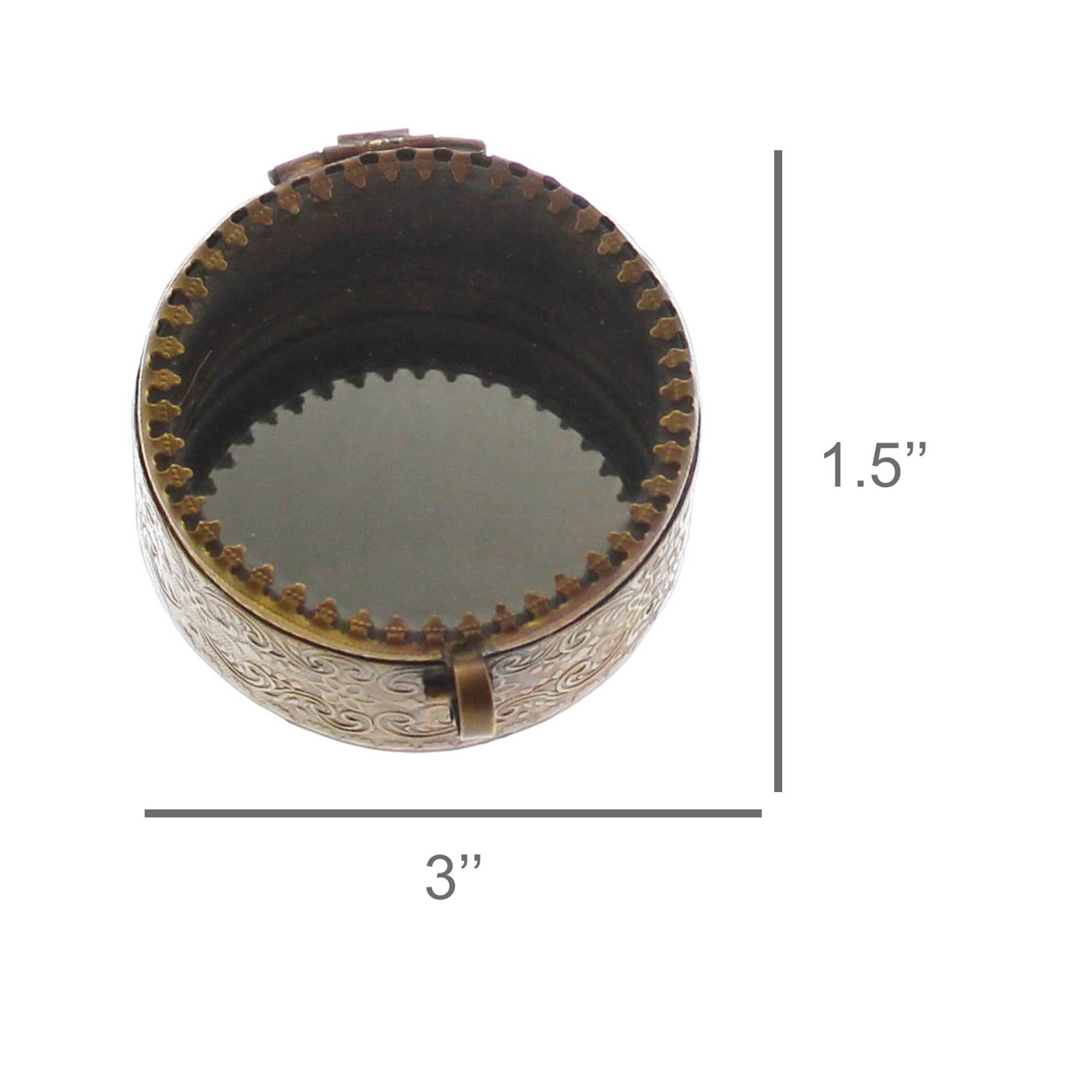 Mirrored brass trinket box