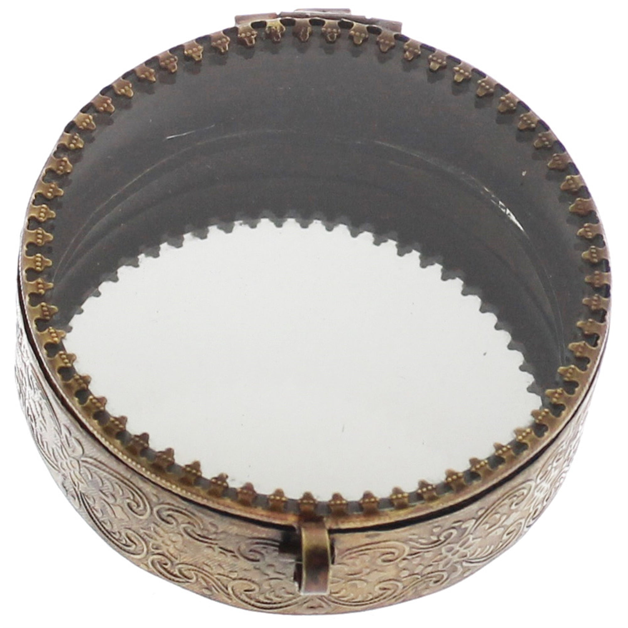 Mirrored brass trinket box