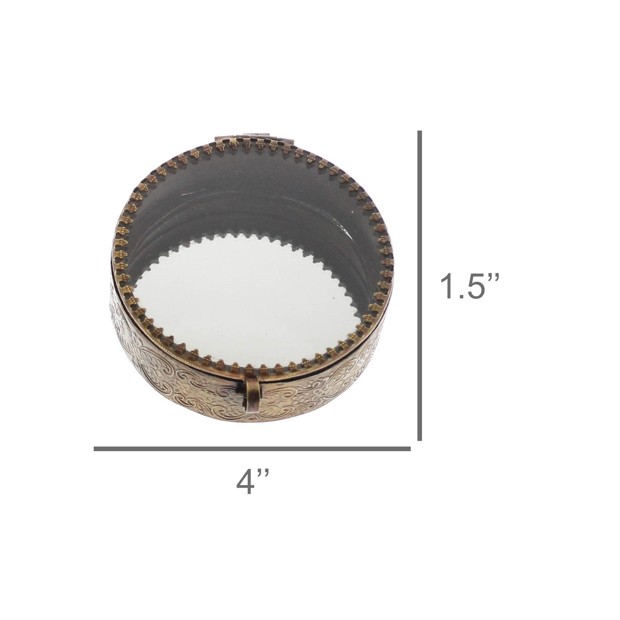 Mirrored brass trinket box
