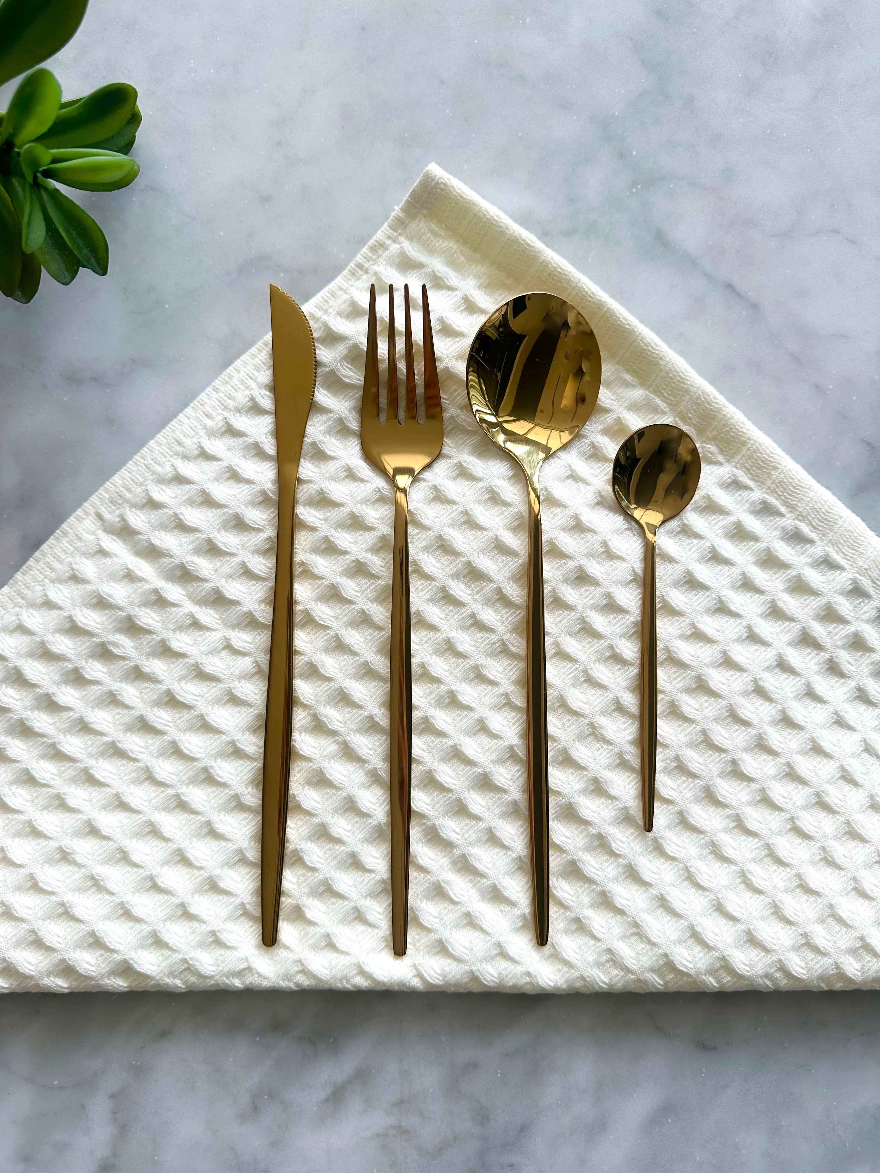 Monaco Gold Flatware — 16-Piece Set – alternate product view