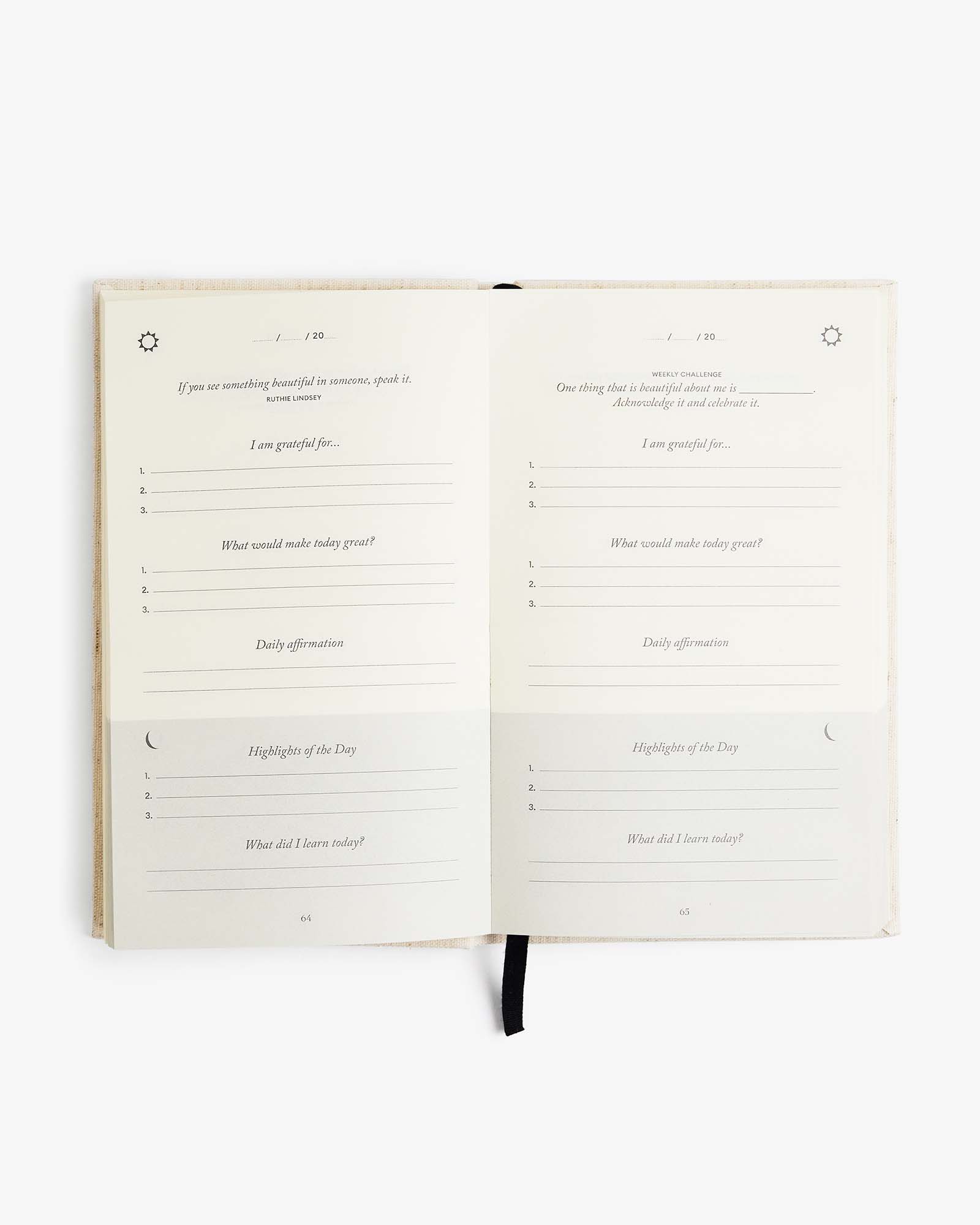 Five Minute Journal guided page detail
