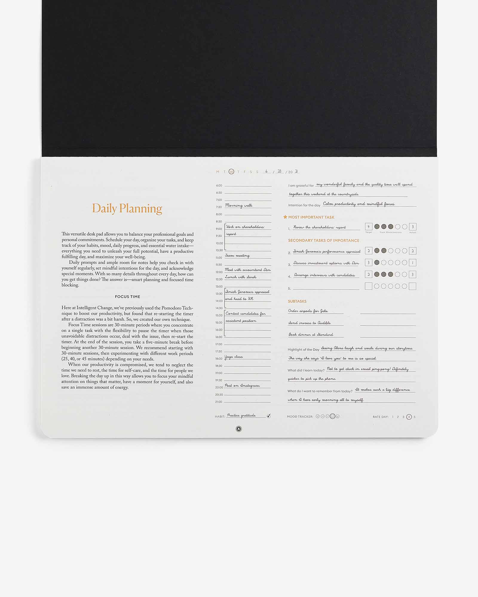 Productivity daily desk pad