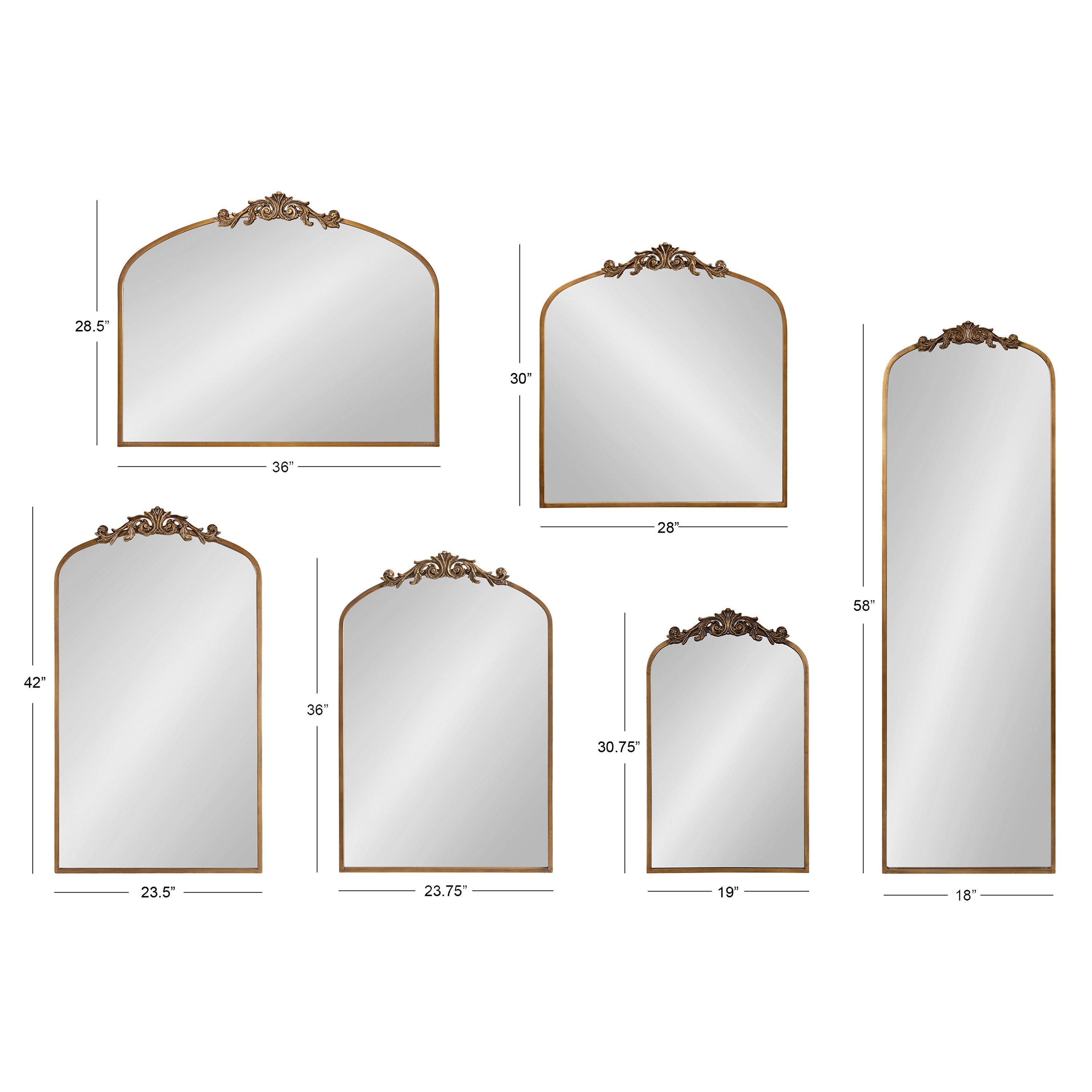 Arendahl Traditional Arch Mirror – alternate product view