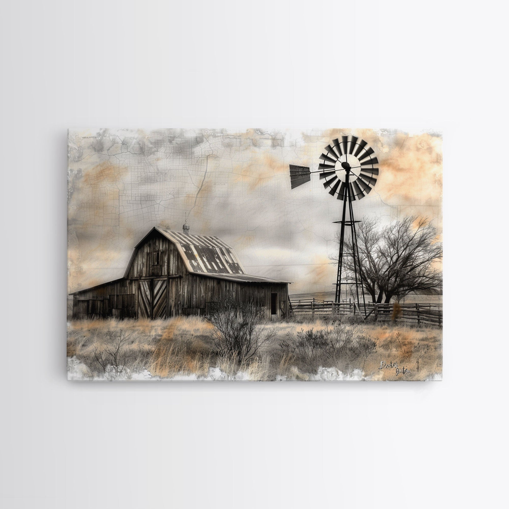 Rustic Farmhouse Barn Canvas Wall Art