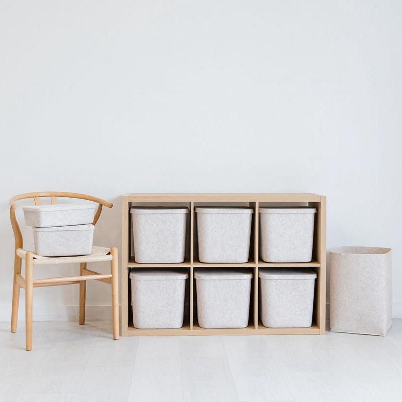 The Sculpted Bin — Original with Lid | Set of 3