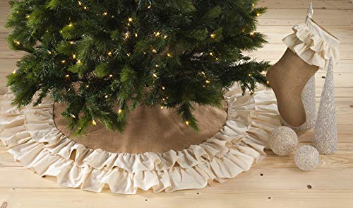 Sidonia Cotton & Jute Ruffled Christmas Tree Skirt