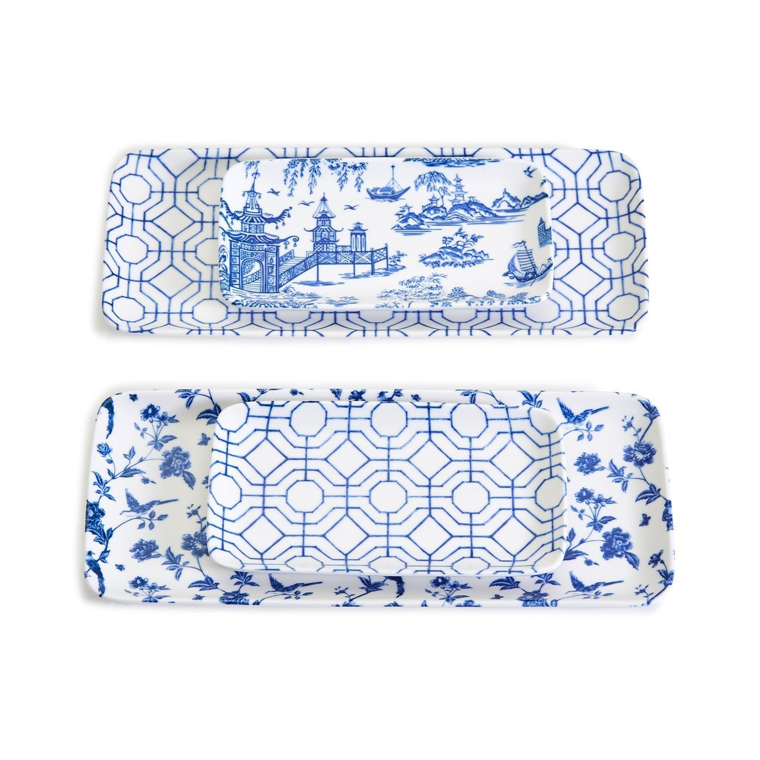 Chinoiserie Porcelain Serving Set — 4 Piece