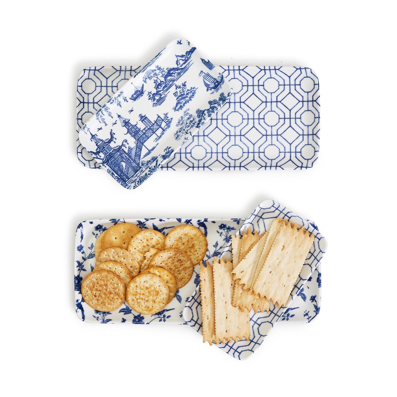 Chinoiserie Porcelain Serving Set — 4 Piece