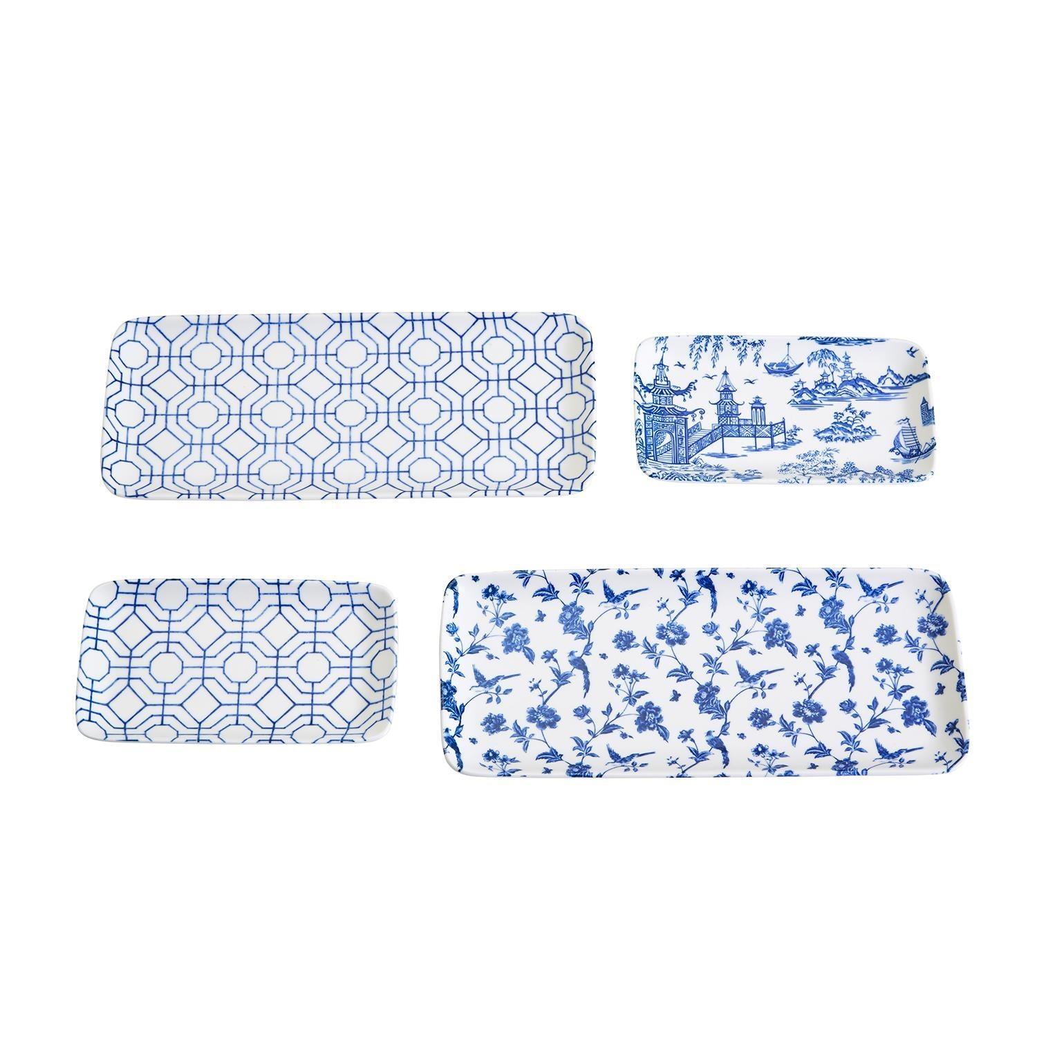Chinoiserie Porcelain Serving Set — 4 Piece
