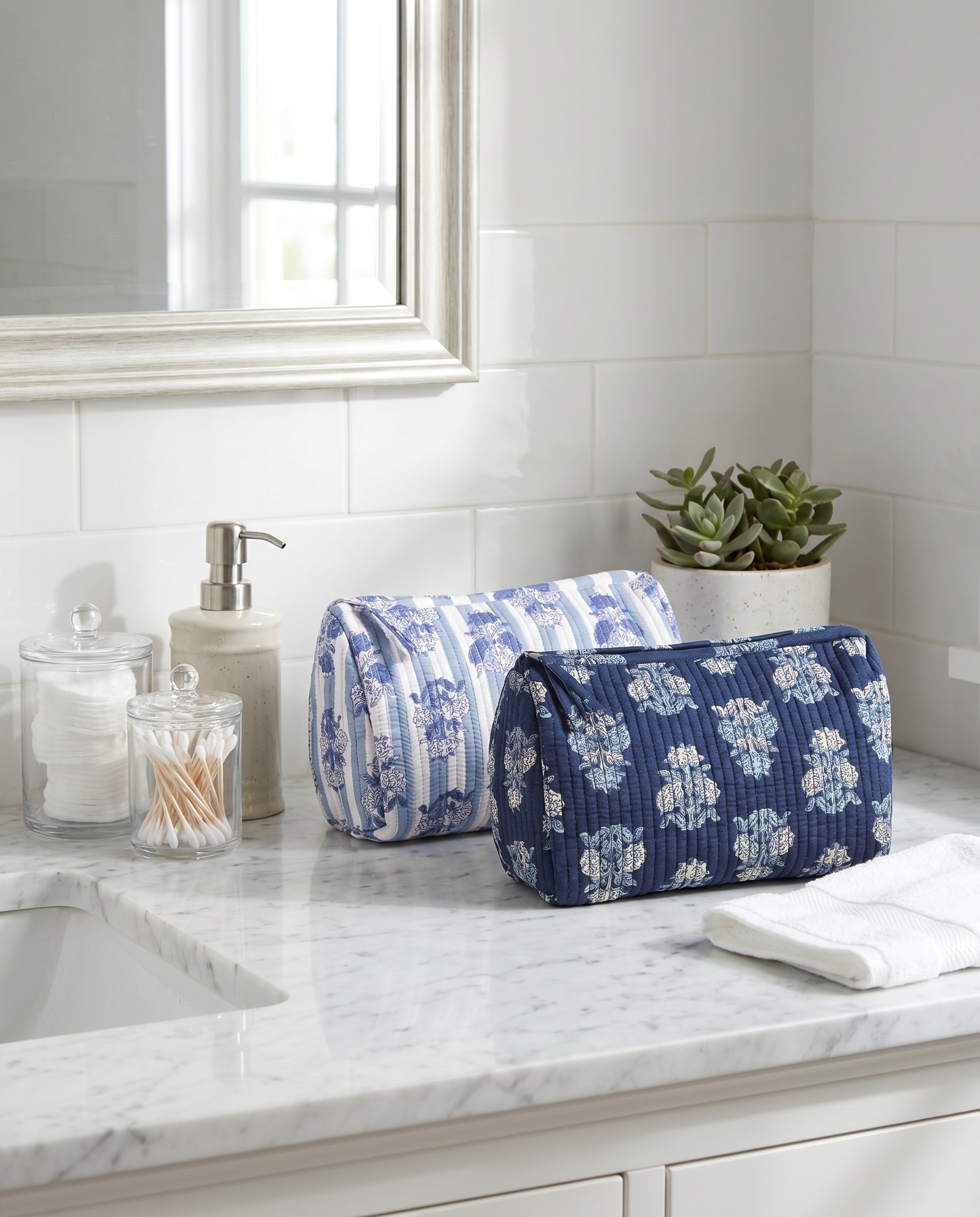 Blue Cornflower cosmetic pouch